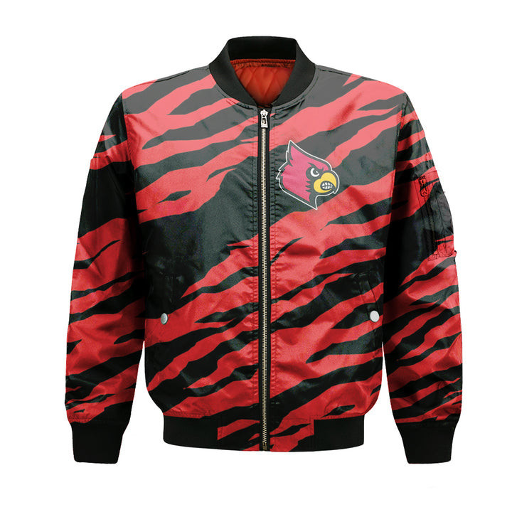 Louisville Cardinals Red Black Bomber Jacket V12