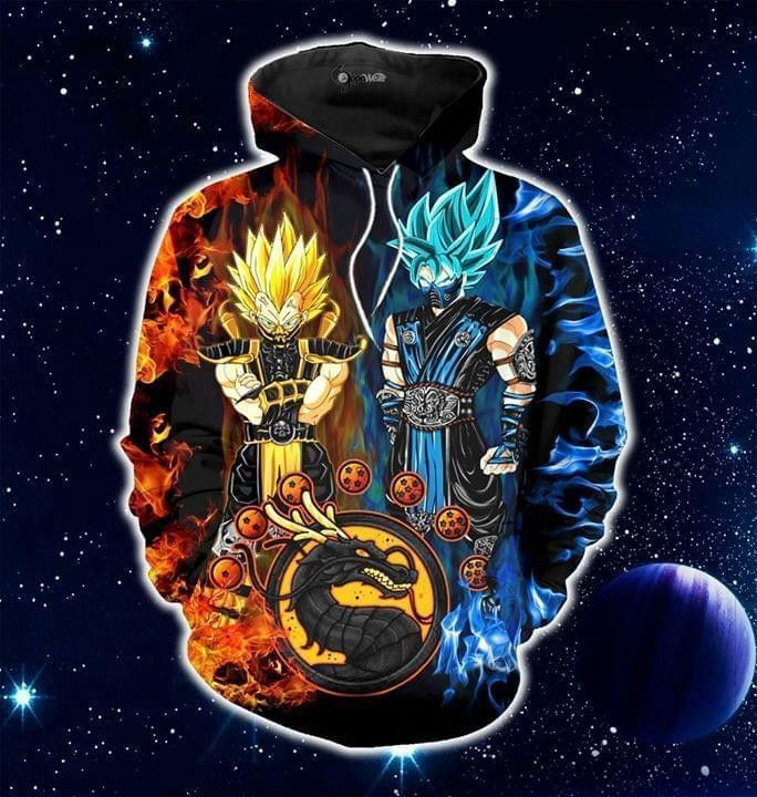 Songoku Sub Zero Vegeta Scorpion Dragon Ball Mortal Kombat 3D All Over Print Hoodie & Zip Hoodie