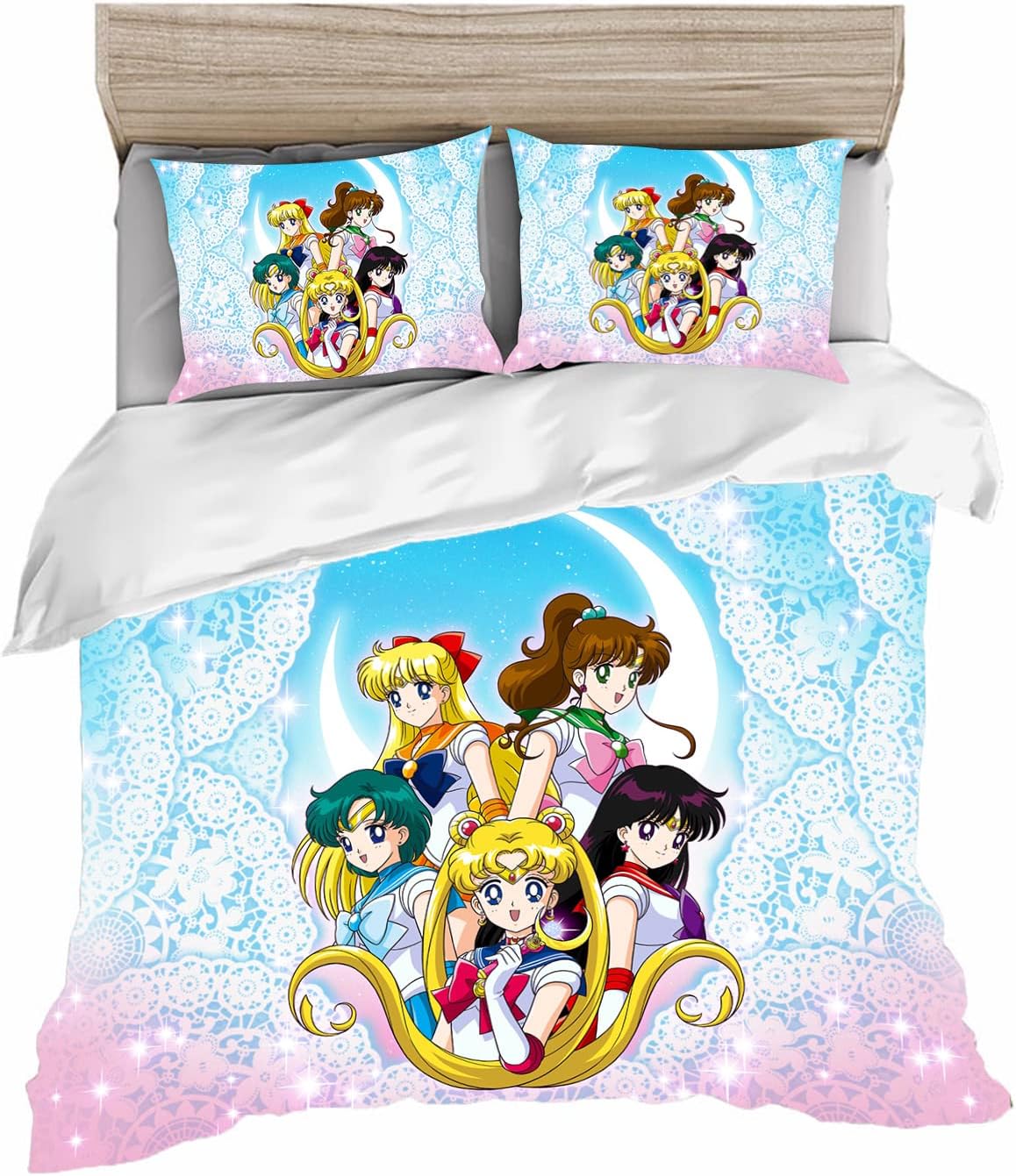 Sailor Moon Bedding Set Sailor Moon And Friends Duvet Covers Blue