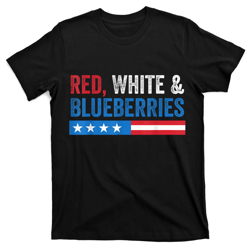 Red White And Blueberries Patriot USA Flag T-Shirt