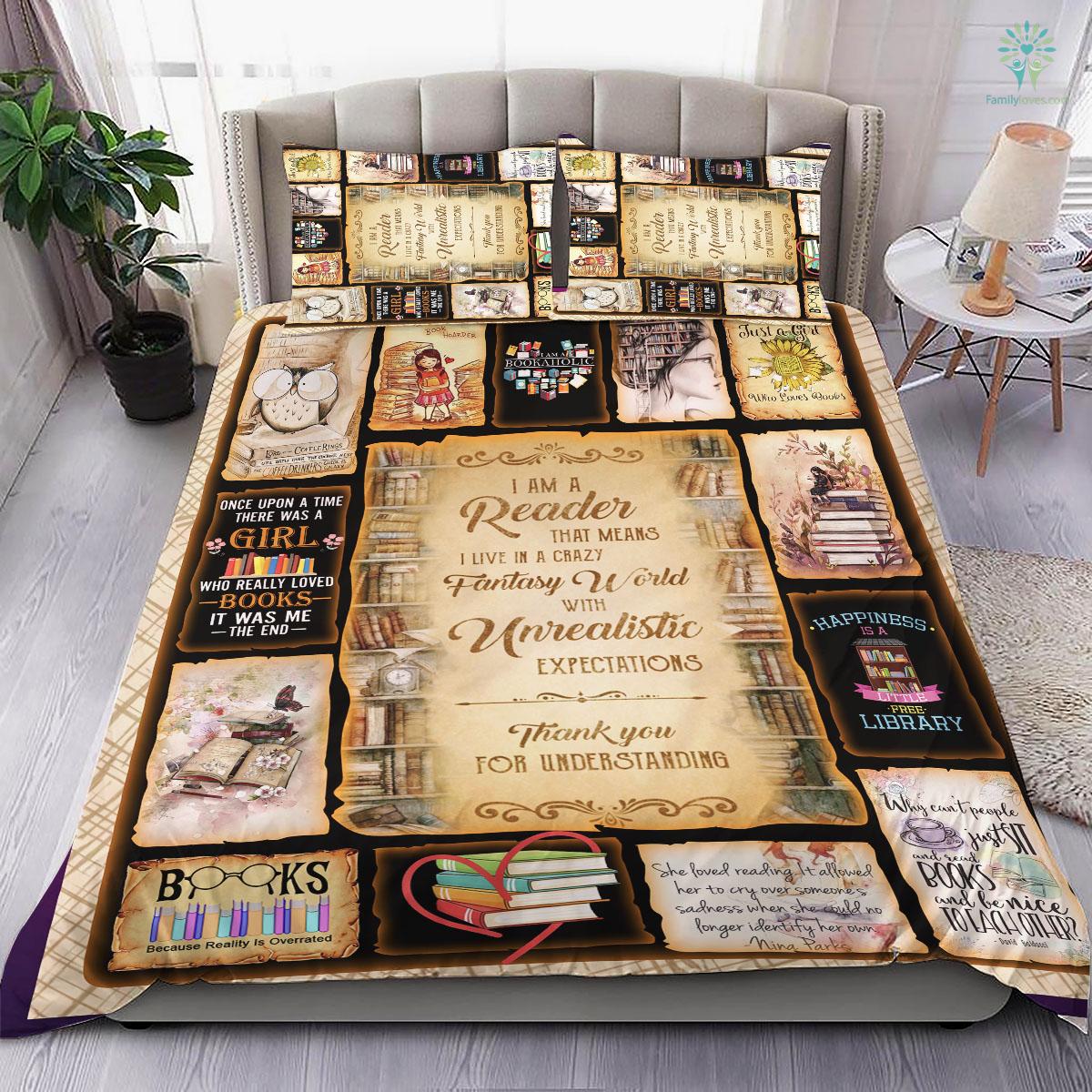 Book Bedding Set I Am A Reader Thank You For Understanding Duvet Covers Yellow