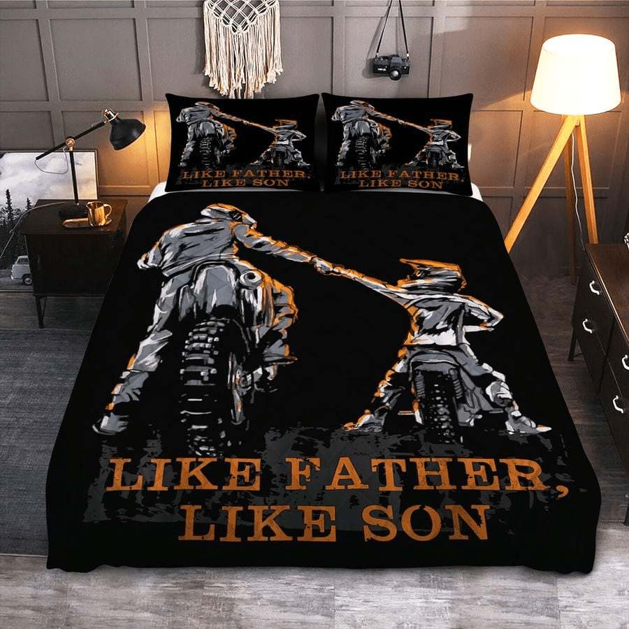 Motorcycle Bedding Set Motorcycles Like Father Like Son Duvet Covers