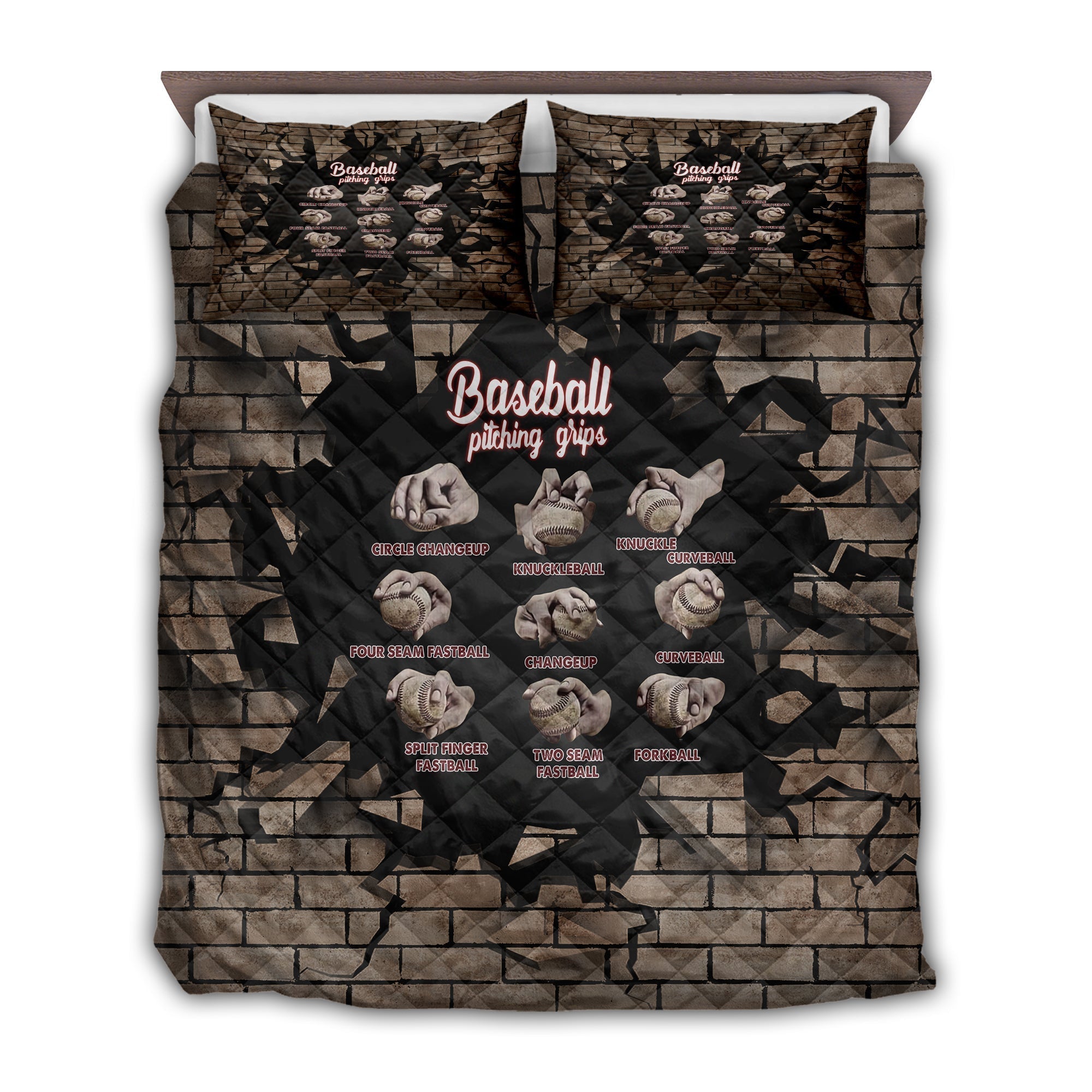 Baseball Bedding Set Baseball Pitching Grips Circle Change Up Duvet Covers