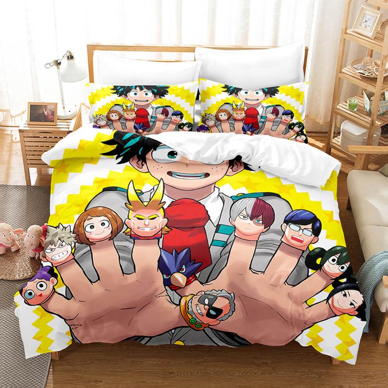 My Hero Academia Bedding Set Izuku Midoriya Characters Puppets Duvet Covers