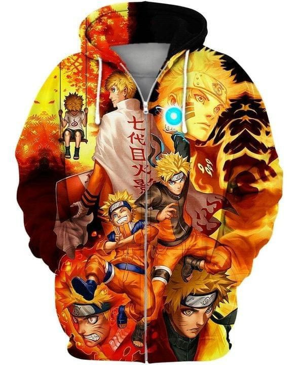 Naruto 3d Hoodie Zip Hoodie