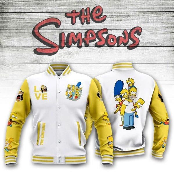 The Simpsons Fan Gift, Love The Simpsons Baseball Jacket 11