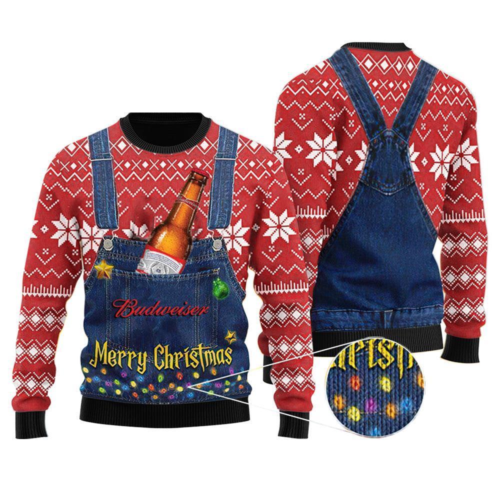 Merry Christmas Budweiser Ugly Christmas Sweater