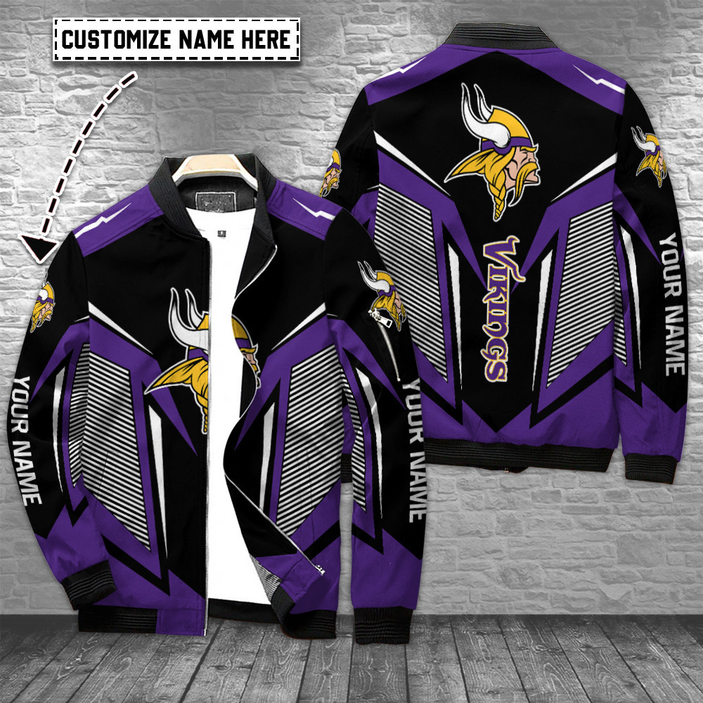 Minnesota Vikings Personalized Bomber Jacket BG731