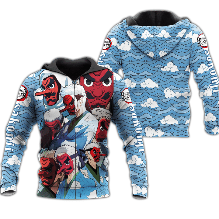 Sakonji Demon Slayers 3d Hoodie Zip Hoodie
