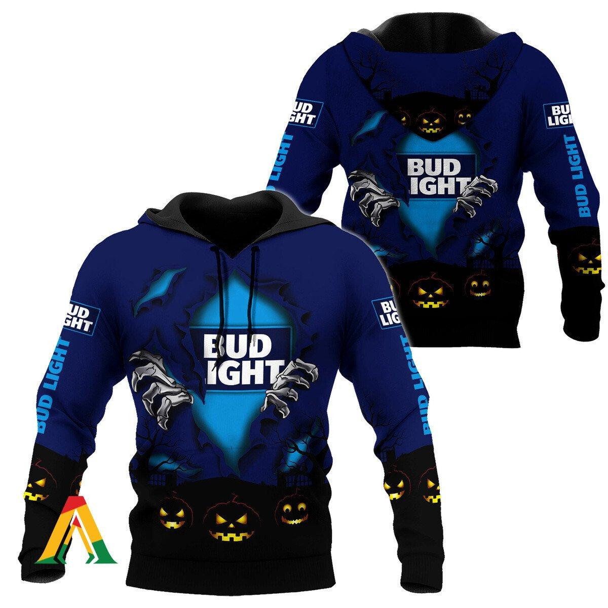 Scary Night Halloween Bud Light Hoodie & Zip Hoodie