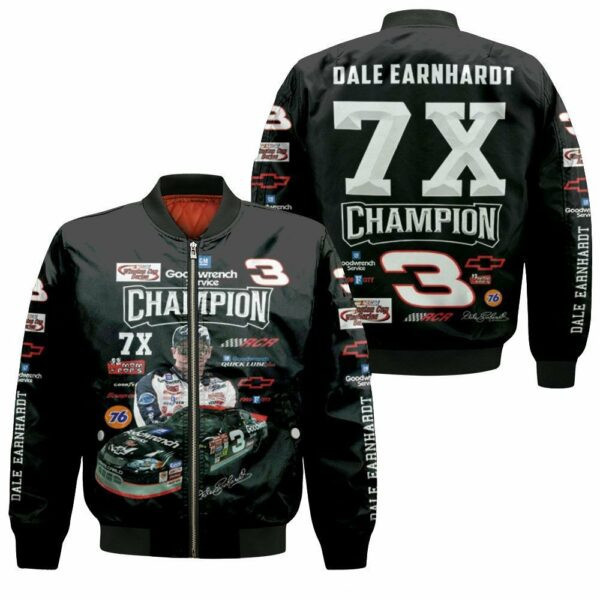 Dale Earnhardt 7x Champion Legend Racer Signed For Fan 3d Print Bomber Jacket 140
