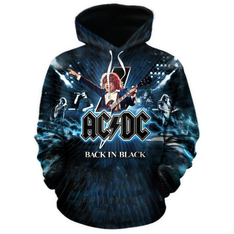 Acdc Back In Black 3d Hoodie Zip Hoodie