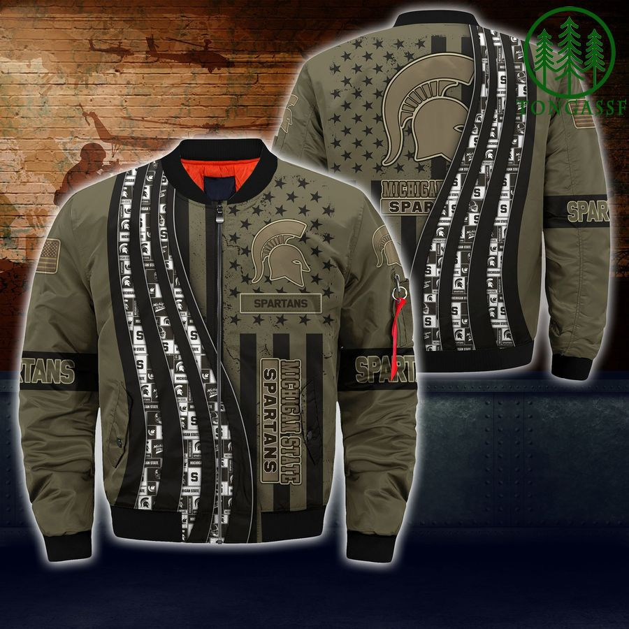 Michigan State Spartans Camo Bomber Jacket