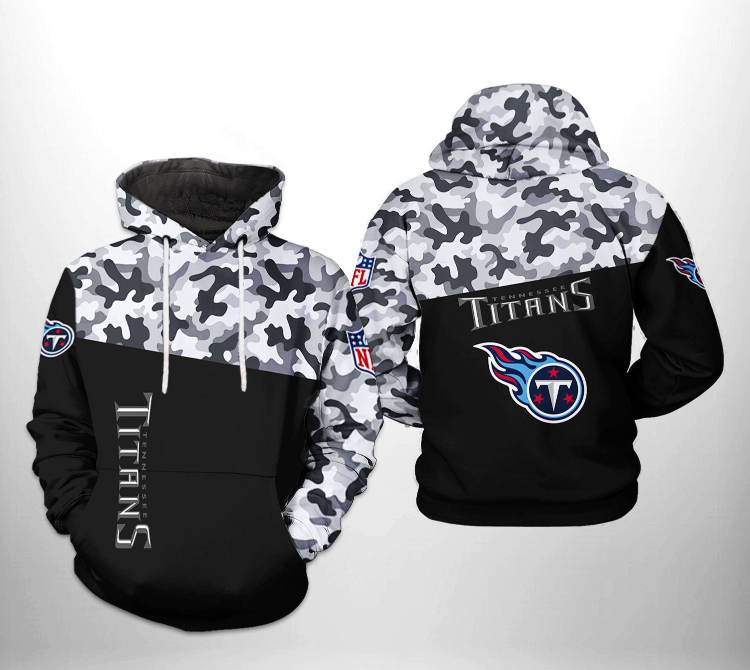 Tennessee Titans Camo Veteran Team 3D All Over Print Hoodie & Zip Hoodie