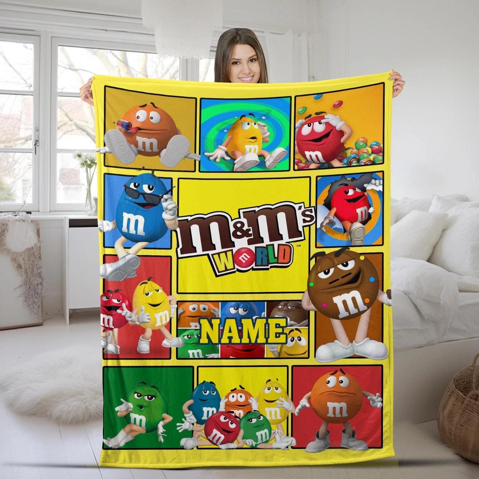 Personalized M And M Blanket MMs World Fleece Sherpa Blanket