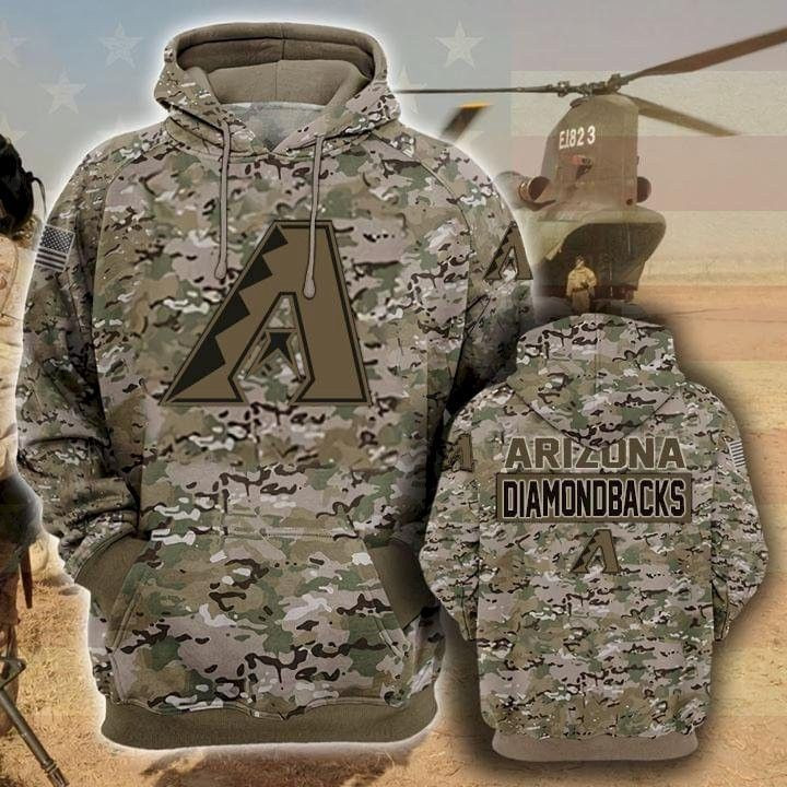 Arizona Diamondbacks Camouflage Veteran 3D All Over Print Hoodie & Zip Hoodie