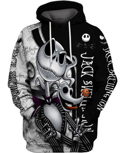 Black Jack Skellington 3d Hoodie Zipper Hoodie