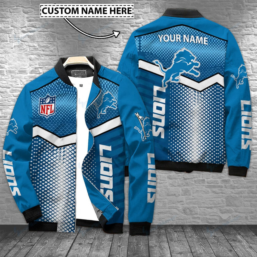 Detroit Lions Personalized Bomber Jacket BG379