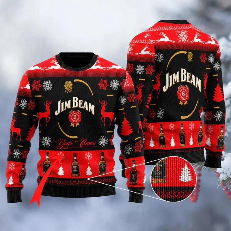 Personalized Jim Beam Black Ugly Christmas Sweater
