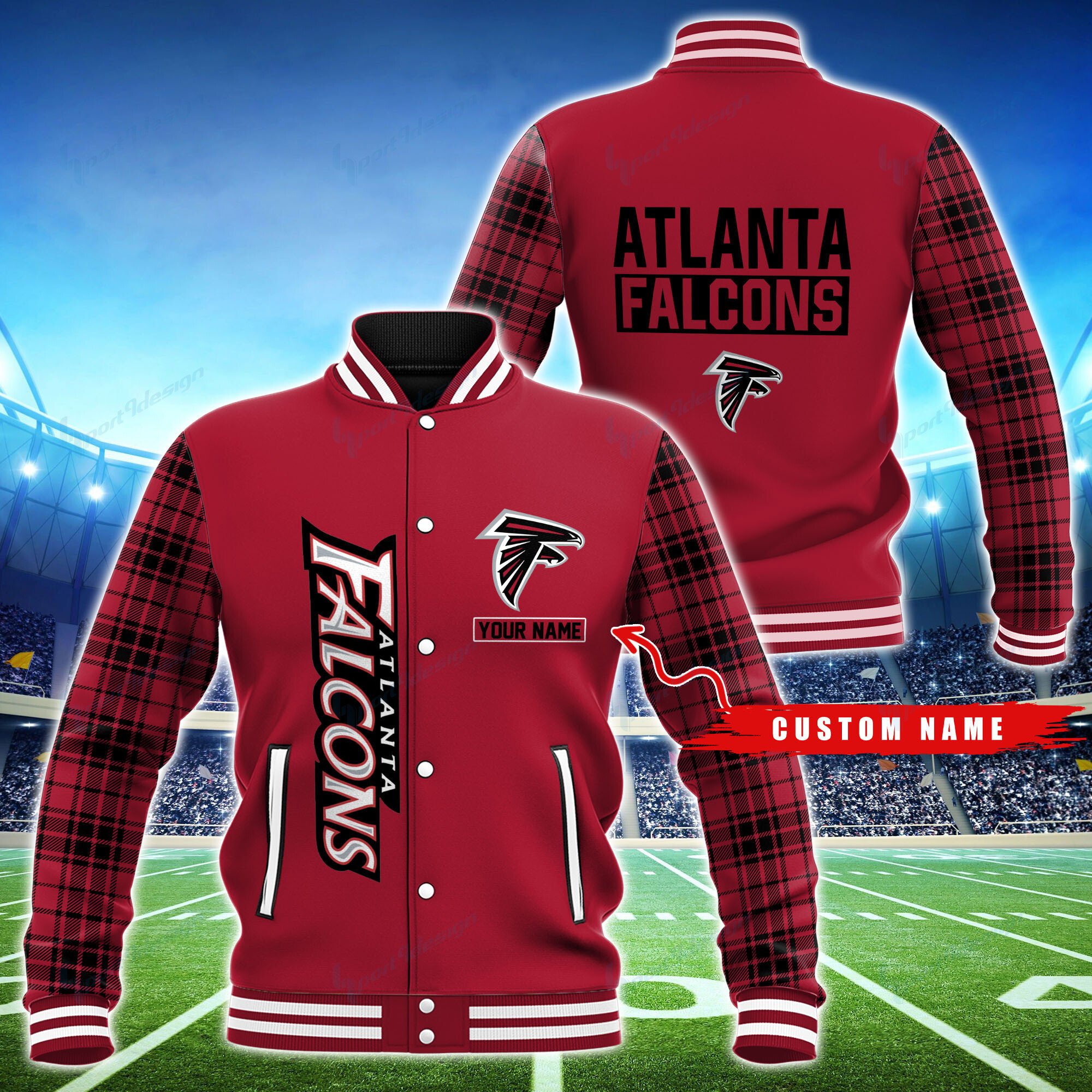 Atlanta Falcons Personalized Baseball Jacket BG34