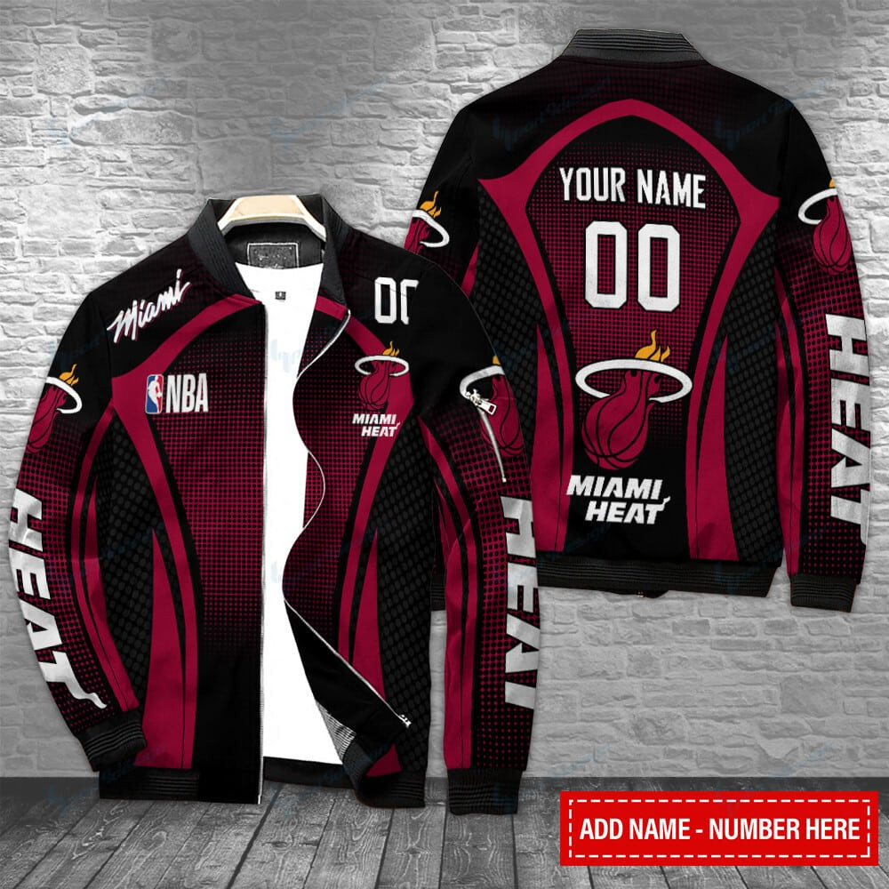 Miami Heat Personalized Bomber Jacket BG96