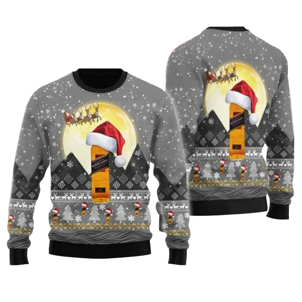 Santa Claus Sleigh Johnnie Walker Ugly Sweater