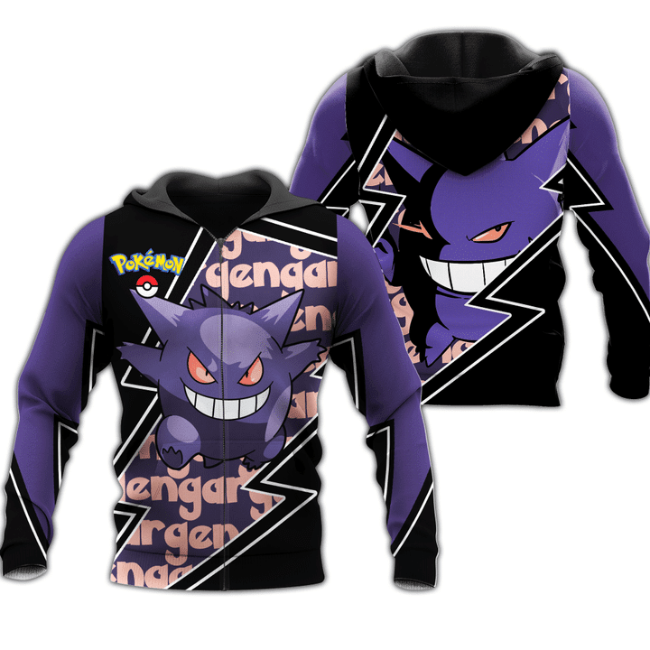 Gengar Pokemon 3d Hoodie Zip Hoodie
