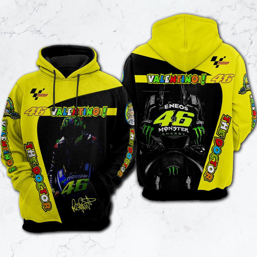 Valentino Rossi Motogp Fan Gift, Vr 46 Valentino Rossi Signature Gift, Valentino Rossi The Doctor Aop Hoodie, Zip Hoodie, Fleece Jacket