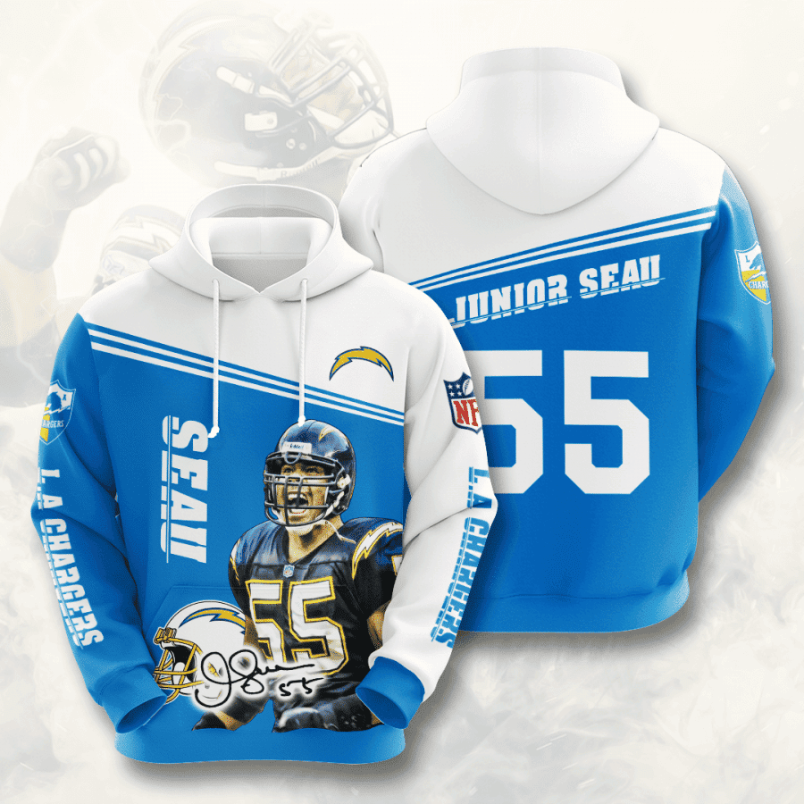 Los Angeles Chargers Junior Seau 3D All Over Print Hoodie & Zip Hoodie