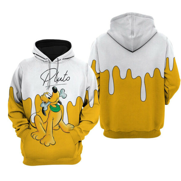 Pluto Dog Yellow Paint Fan Gift, Pluto Dog Yellow Paint Gift,   Cartoon Graphic Outfits Aop Hoodie 2775