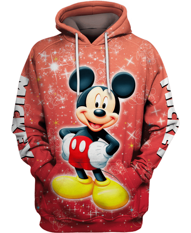 Red Mickey Mouse 3d Hoodie Zipper Hoodie