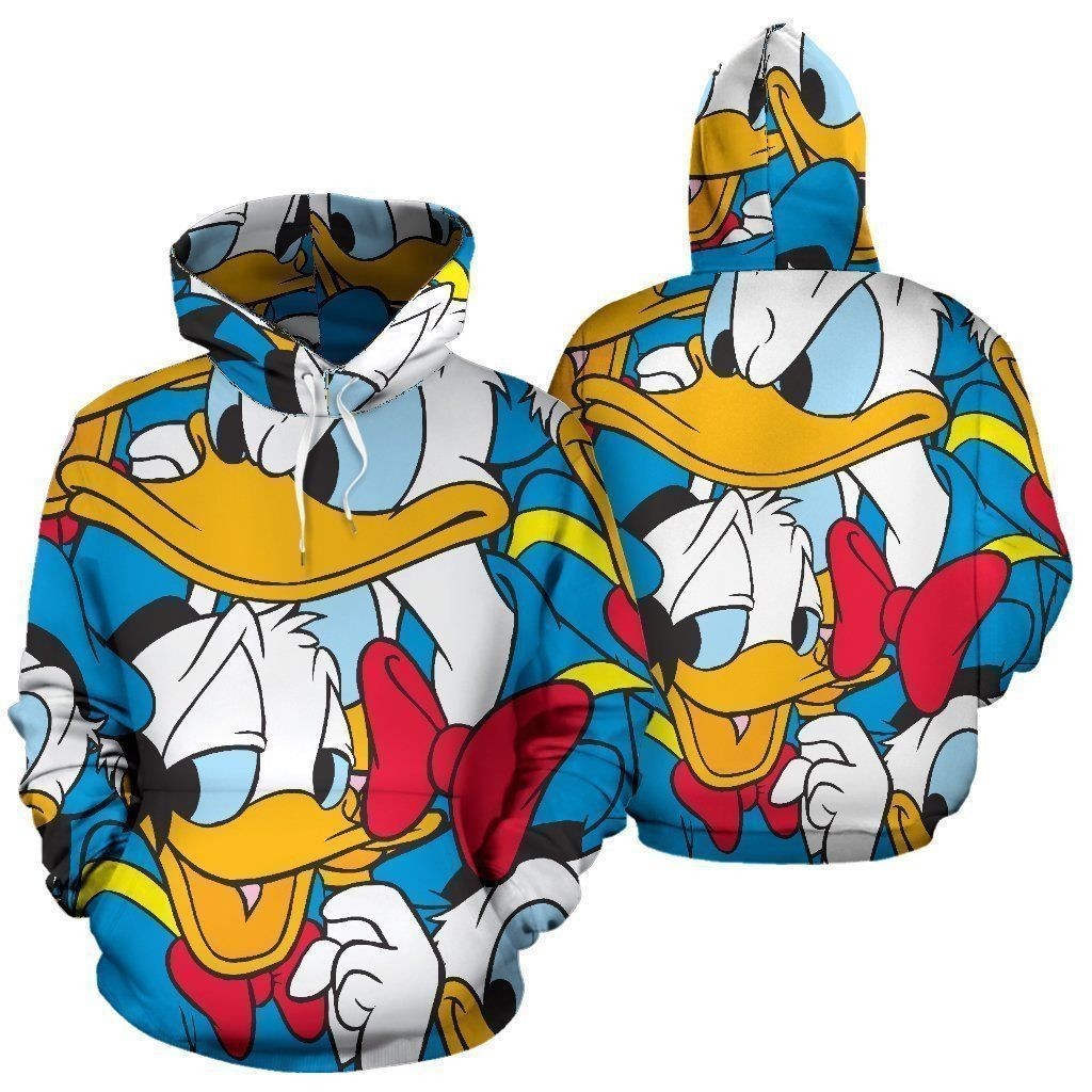 Donald Duck Movies Over Print 3d Hoodie Zip Hoodie 64