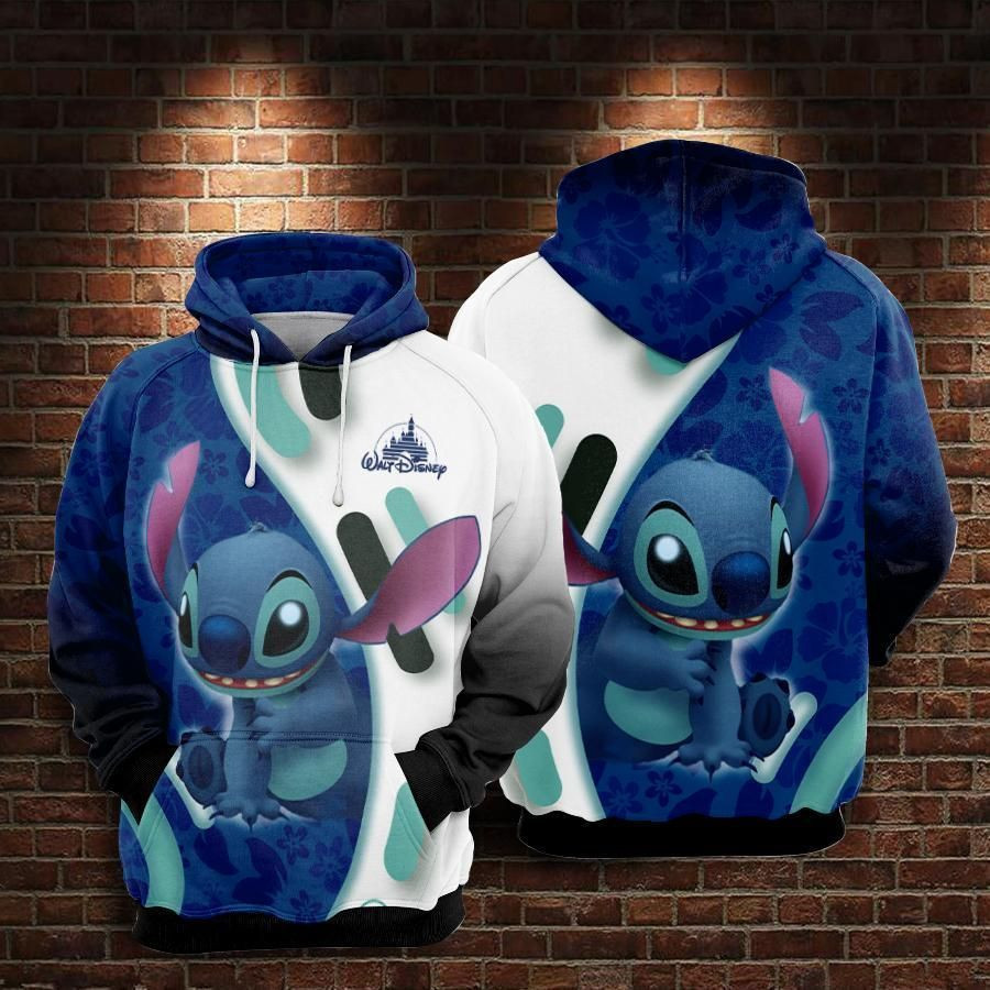 Cartoon Lilo And Stitch Over Print 3d Hoodie Zip Hoodie 1136