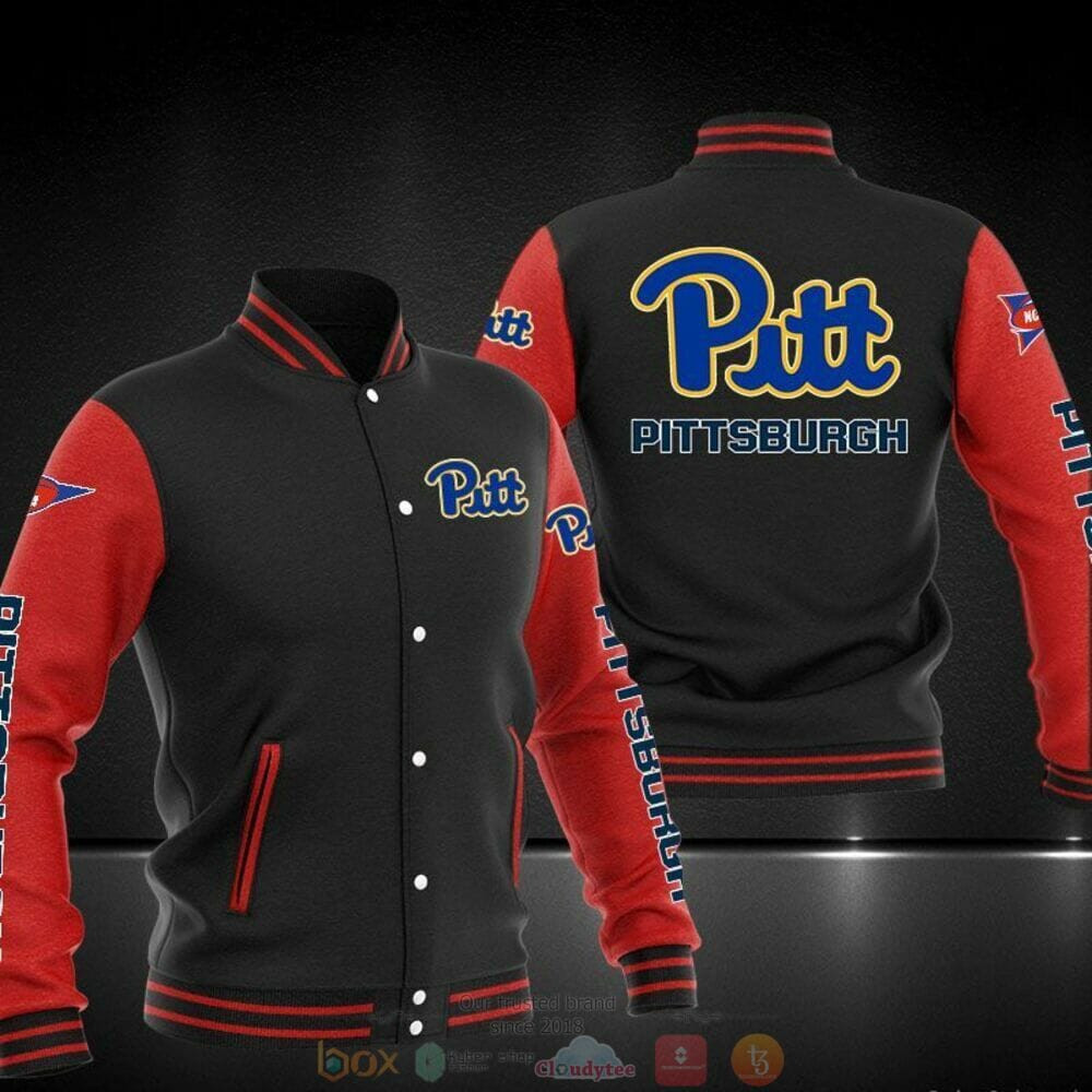 Pittsburgh Panthers Black Red Baseball Jacket