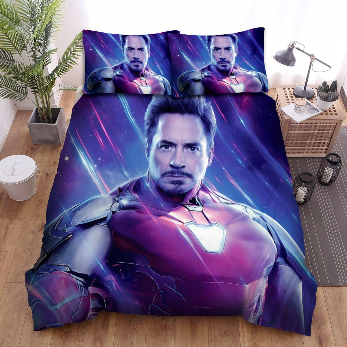 Iron Man Bedding Set MV Iron Man Without The Mask Duvet Covers Blue