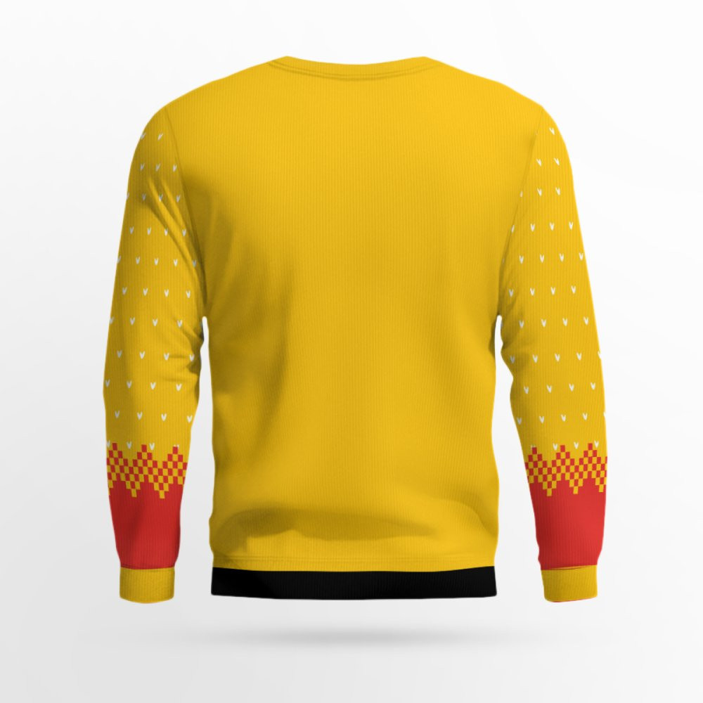 I Eat Ass and Cookies Ugly Christmas Sweater Gold Metallic