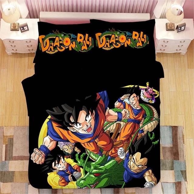 Dragon Ball Bedding Set Son Goku Vegete Mabu Graphic Duvet Covers