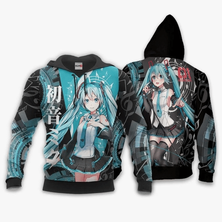 Hatsune Miku V4x Vocaloid  3d Hoodie Zip Hoodie