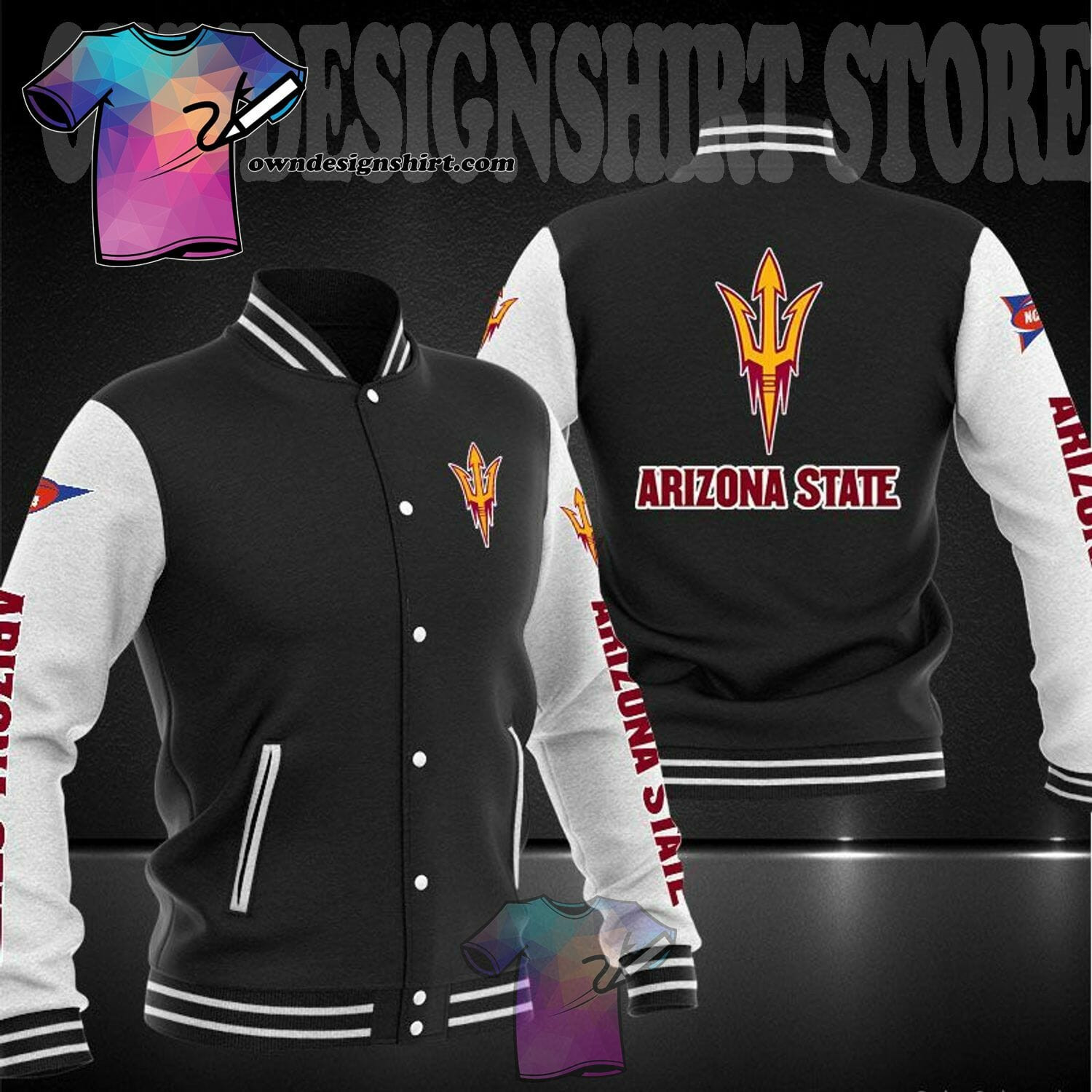 Arizona State Sun Devils Black Baseball Jacket