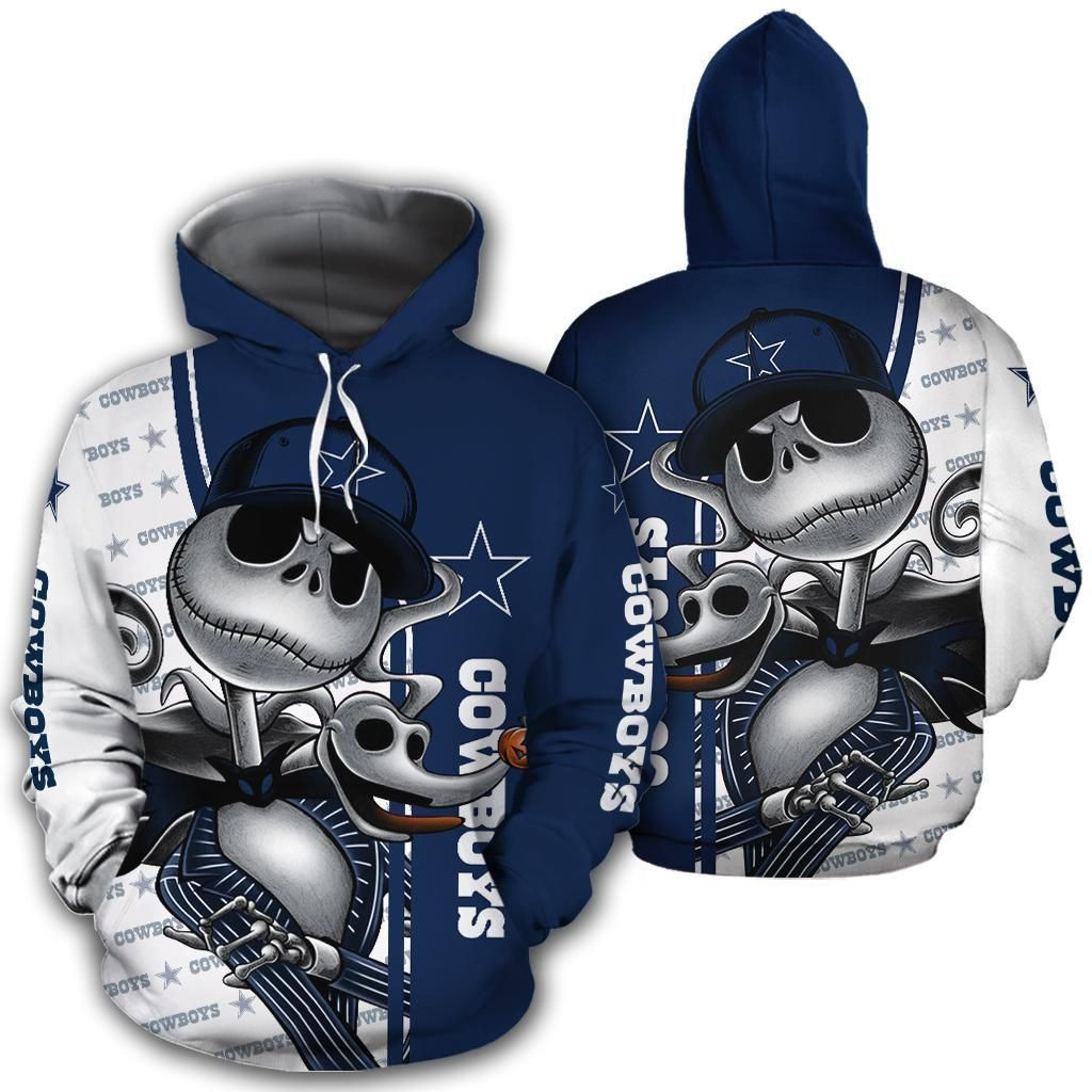 Jack Skellington And Zero Cowboys 3D All Over Print Hoodie & Zip Hoodie