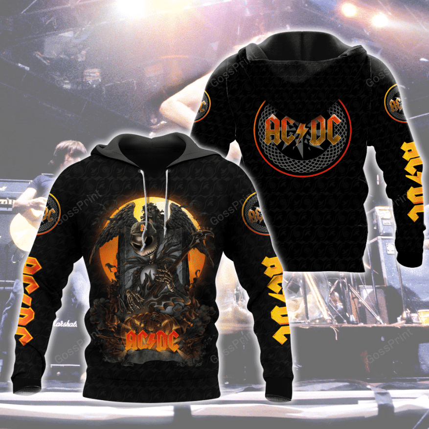 Acdc Rock Band Signatures Aop Hoodie 2