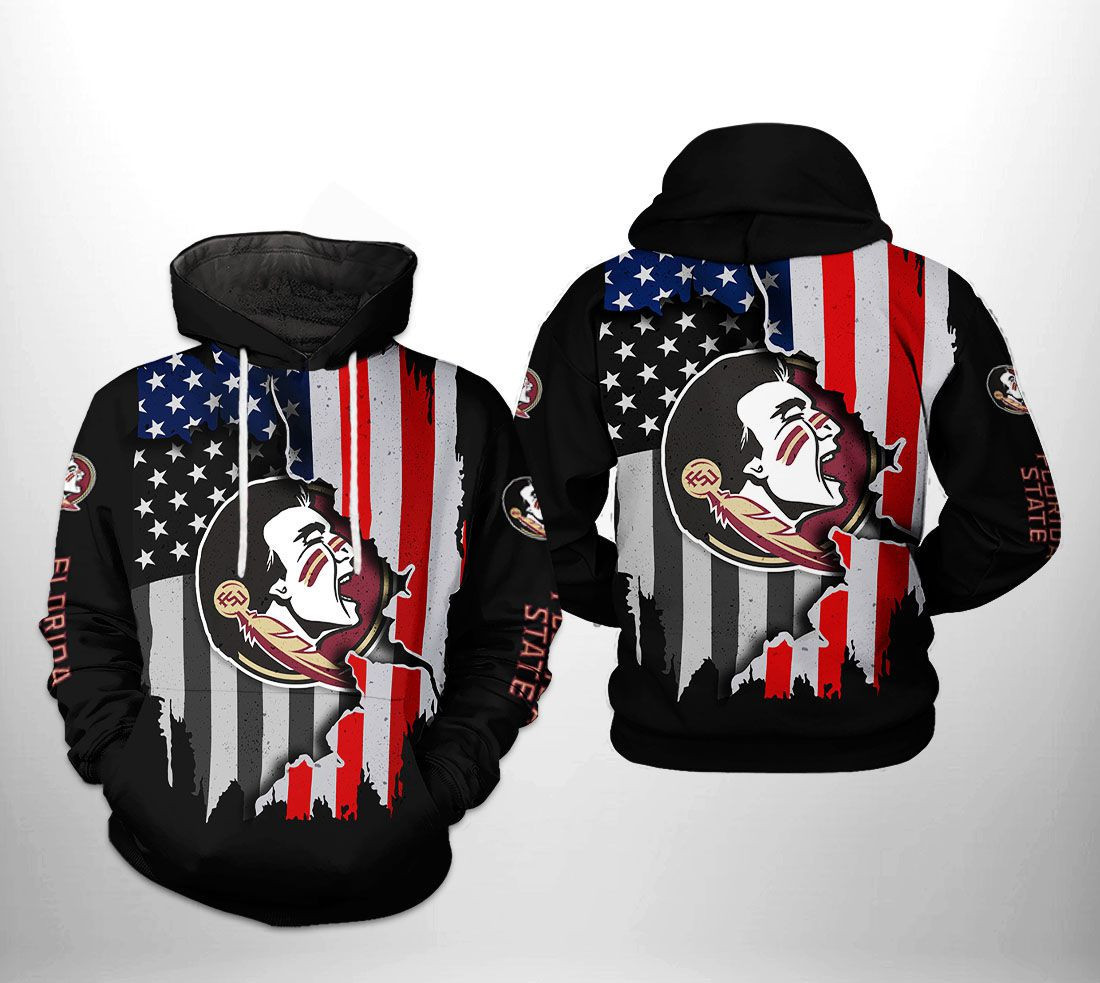 Florida State Seminoles US Flag 3D All Over Print Hoodie & Zip Hoodie