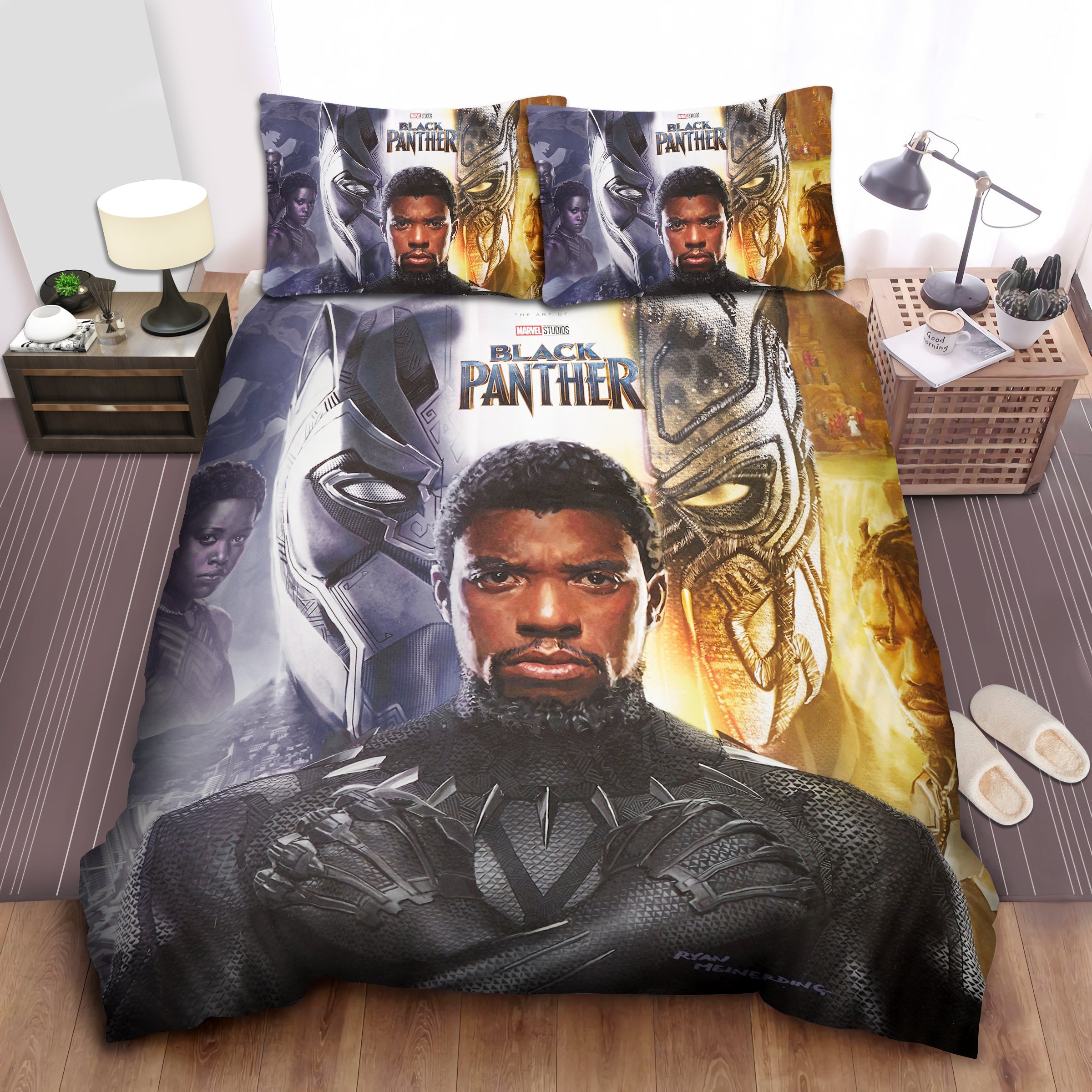 Black Panther Bedding Set MV Black Panther King Of Wakanda Duvet Covers Black