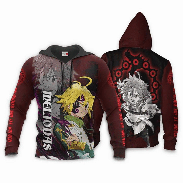 Dragons Sin Of Wrath Meliodas Seven Deadly Sins  3d Hoodie Zip Hoodie