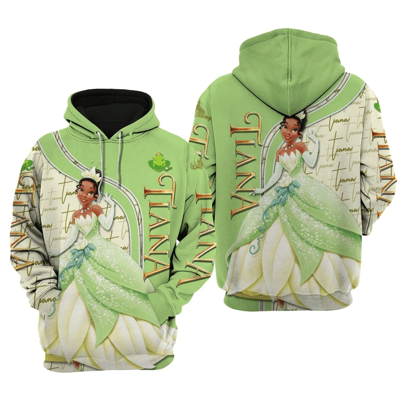 Tiana The Princess And The Frog Walt Fan Gift, Cartoon Graphic Outfits Aop Hoodie, Zip Hoodie