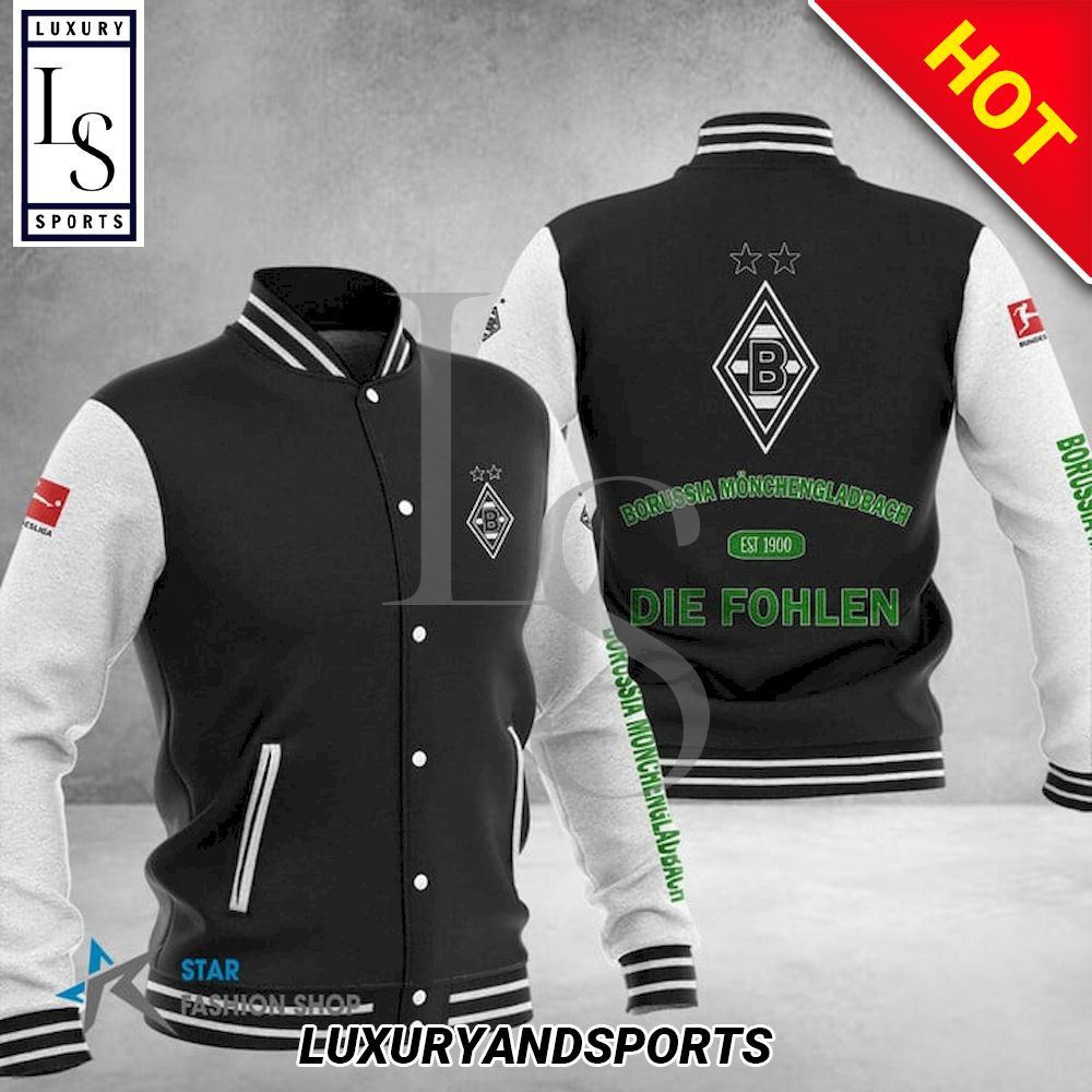 Borussia M?nchengladbach Black White Baseball Jacket
