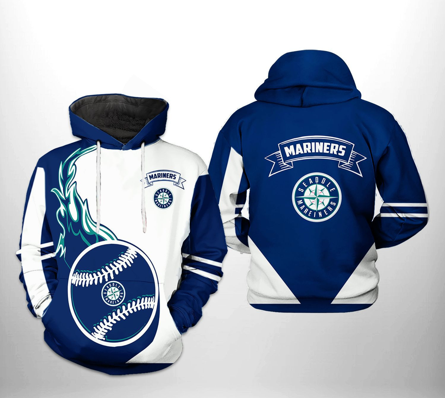 Seattle Mariners MLB Classic 3D All Over Print Hoodie & Zip Hoodie