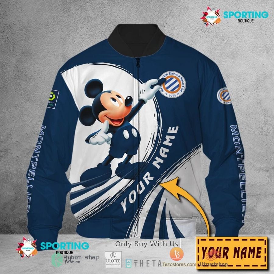 Montpellier H?rault SC Custom Name Mickey Mouse Bomber Jacket