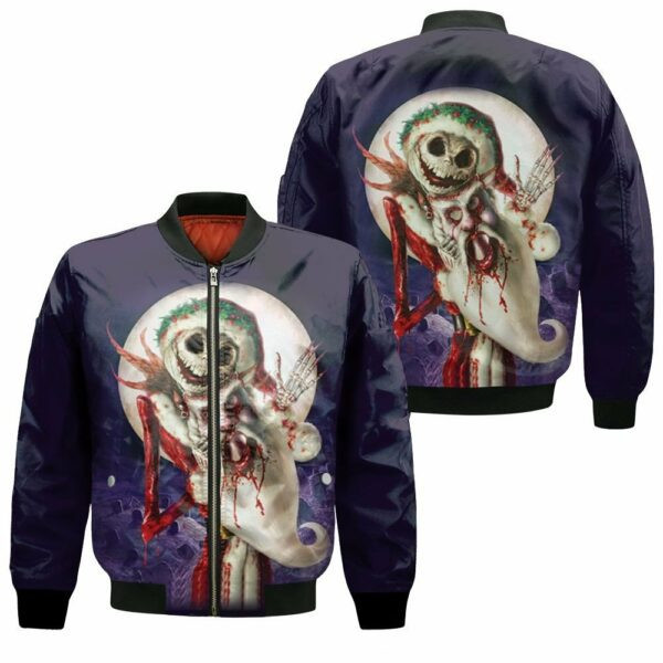 Jack Skellington Santa Costume Nightmare Before Christmas Halloween 3d Bomber Jacket 93