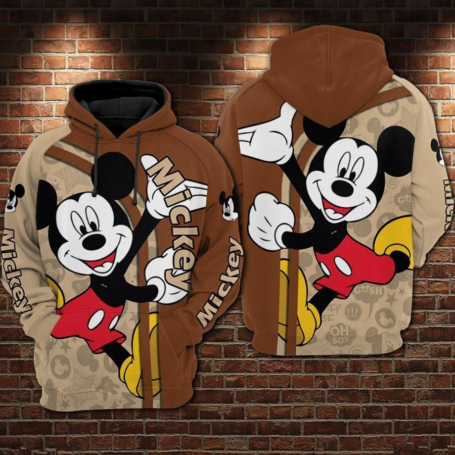 Mickey Mouse Over Print 3d Hoodie Zip Hoodie 380